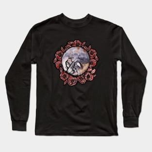 Red Poppy Dilute Calico Maine Coon Moon Cat Long Sleeve T-Shirt